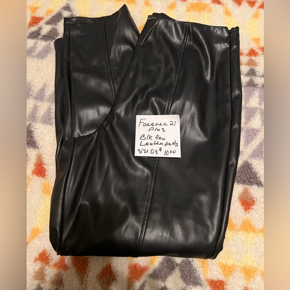 Plus Size Forever 21 Black Faux Leather pants
